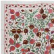 Pomegranate Tree Design Crochet Silk Wall Hanging, Embroidered Suzani Bedspread, Uzbek Table Cover, Handmade Tapestry