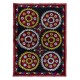 Colorful Silk Hand Embroidered Wall Hanging, Suzani Fabric Bedspread, Old Tablecloth, Home Decoration