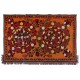 Vintage Handmade Orange Silk Wall Hanging, Boho Wall Decor, Suzani Bedspread, Fully Embroidery Bed Sheet