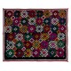 One-of-a-kind Silk Hand Embroidered Wall Hanging, Vintage Colorful Suzani Bed Cover