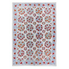 Silk Embroidery Wall Hanging. Pomegranate Design Bed Cover. Boho Wall Decor. Suzani Tablecloth. New Blanket
