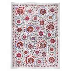Croched Fabric. Silk Embroidery Wall Hanging. Suzani Bedspread. Boho Wall Decor. Uzbek Tablecloth