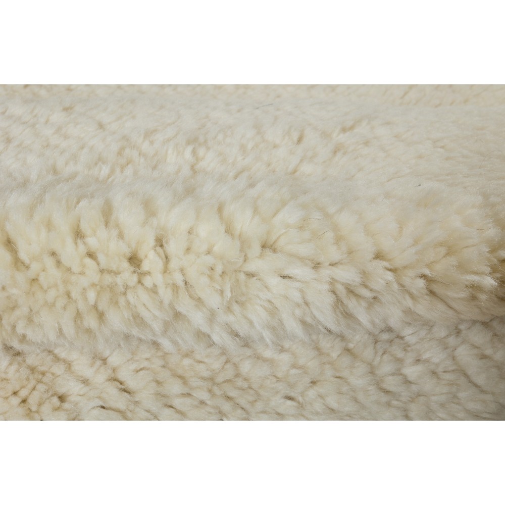 New Plain Beige Hand-Knotted Anatolian Tulu Rug,100% Natural Un-Dyed Wool