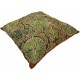 Contemporary 100% Silk Handmade Cushion Cover in Brown & Green, Embroidered Suzani Lace Pillow