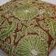 Authentic 100% Silk Handmade Cushion Cover in Brown & Green, New Suzani Fabric Lace Pillow