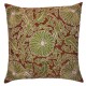 Authentic 100% Silk Handmade Cushion Cover in Brown & Green, New Suzani Fabric Lace Pillow