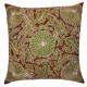 Authentic 100% Silk Handmade Cushion Cover in Brown & Green, New Suzani Fabric Lace Pillow