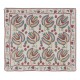 100% Silk Embroidered Cushion Cover, Floral Lace Pillow, Modern Sham, Suzani Throw Pillow, Uzbek Bedtick
