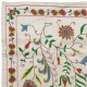 Modern 100% Silk Embroidered Suzani Textile Wall Hanging, New Uzbek Table Cover with Floral Design