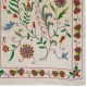 Modern 100% Silk Embroidered Suzani Textile Wall Hanging, New Uzbek Table Cover with Floral Design