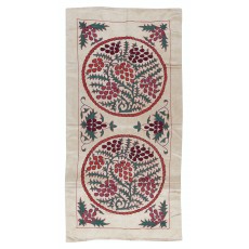 Embroidered 100% Silk Wall Hanging. Suzani Wall Decor. Handmade Tablecloth. Contemporary Tapestry