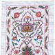 100% Silk Table Runner, Hand Embroidered Wall Hanging, Uzbek Tapestry