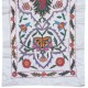 100% Silk Table Runner, Hand Embroidered Wall Hanging, Uzbek Tapestry