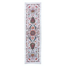 100% Silk Table Runner. Hand Embroidered Wall Hanging. Uzbek Tapestry