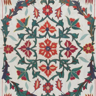 100% Silk Embroidered Asian Wall Hanging. Suzani Wall Art. Handmade Floral Tapestry 100% Silk Embroidered Asian Wall Hanging. Suzani Wall Art. Handmade Floral Tapestry
