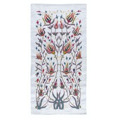 Embroidered 100% Silk Wall Hanging. Suzani Wall Decor. Handmade Tablecloth. Contemporary Tapestry
