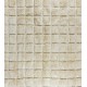 Home Decor Grid Pattern Tulu Rug, 100% Natural Un-Dyed Wool, Handmade Cream Checkered Carpet for Modern Interiors