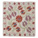 Floral Pattern Uzbek Suzani Cushion Cover, 100% Silk Sham, Hand Embroidery Pillow Cover Floral Pattern Uzbek Suzani Cushion Cover, 100% Silk Sham, Hand Embroidery Pillow Cover