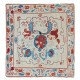 Central Asian Suzani Textile Throw Pillow, 100% Silk Cushion Cover, Hand Embroidery Pillowcase Central Asian Suzani Textile Throw Pillow, 100% Silk Cushion Cover, Hand Embroidery Pillowcase