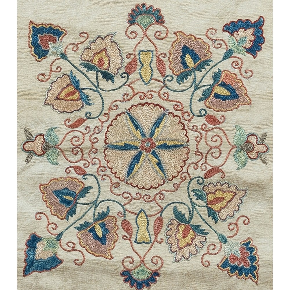 Authentic 100% Silk Suzani Cushion Cover, Hand Embroidery Pillow for Home Decor, Made in Uzbekistan