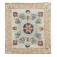 Central Asian Suzani Textile Throw Pillow, 100% Silk Cushion Cover, Hand Embroidery Pillowcase