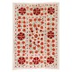 Silk Embroidery Wall Hanging, Modern Table Cover, Suzani Bedspread
