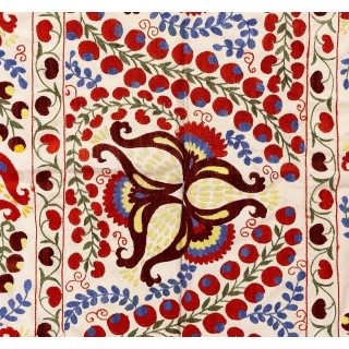 New Wall Hanging. Embroidered Cotton & Silk Bed Cover. Uzbek Tablecloth