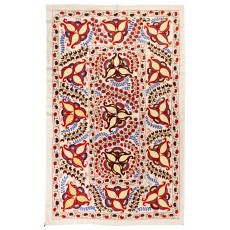 New Wall Hanging. Embroidered Cotton & Silk Bed Cover. Uzbek Tablecloth