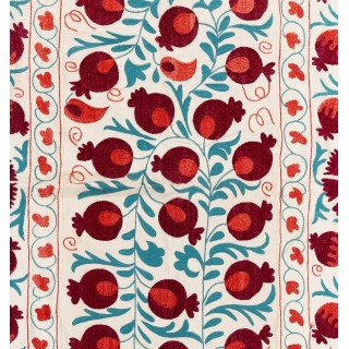 Silk Suzani Pomegranate Tree Design Bed Cover. Embroidered Wall Hanging from Uzbekistan