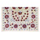 New Uzbek Suzani Textile. Embroidered Cotton & Silk Bed Cover