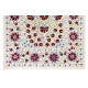 New Uzbek Suzani Textile. Embroidered Cotton & Silk Bed Cover