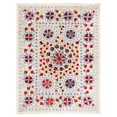 New Wall Hanging. Embroidered Cotton & Silk Bed Cover. Uzbek Tablecloth
