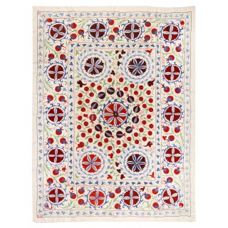 New Wall Hanging. Embroidered Cotton & Silk Bed Cover. Uzbek Tablecloth
