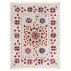 New Uzbek Suzani Textile. Embroidered Cotton & Silk Bed Cover