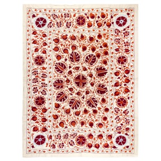New Wall Hanging. Embroidered Cotton & Silk Bed Cover. Uzbek Tablecloth