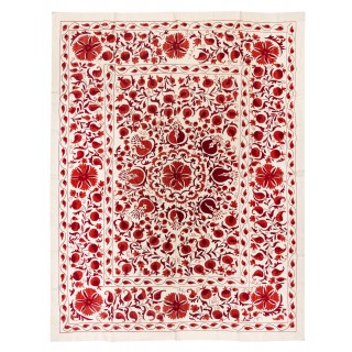New Wall Hanging. Embroidered Cotton & Silk Bed Cover. Uzbek Tablecloth