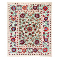 New Wall Hanging. Embroidered Cotton & Silk Bed Cover. Uzbek Tablecloth