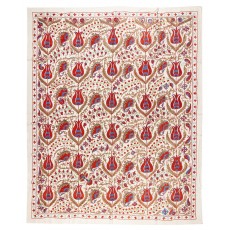 New Wall Hanging. Embroidered Cotton & Silk Bed Cover. Uzbek Tablecloth