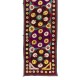 Silk Embroidery Long Table Runner in Burgundy Red, Vintage Wall Hanging
