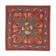 Silk Embroidery Cushion Cover. Modern Throw Pillow, Suzani Fabric Lace Pillow
