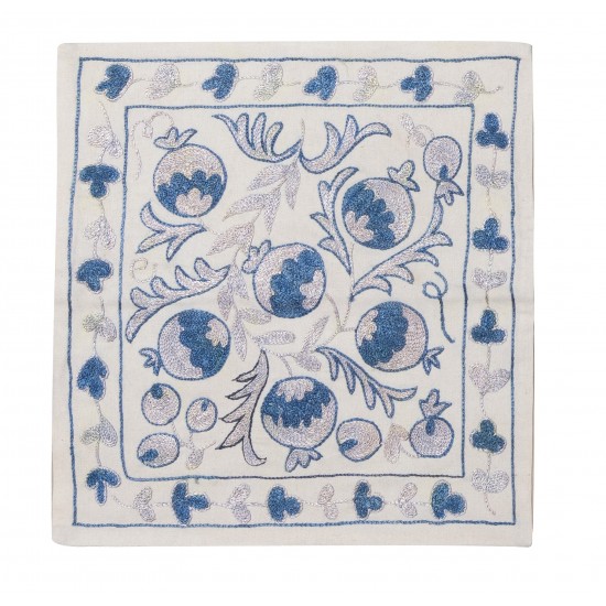 Decorative Hand Embroidered Silk, Cotton and Linen Cushion Cover From Uzbekistan Decorative Hand Embroidered Silk, Cotton and Linen Cushion Cover From Uzbekistan