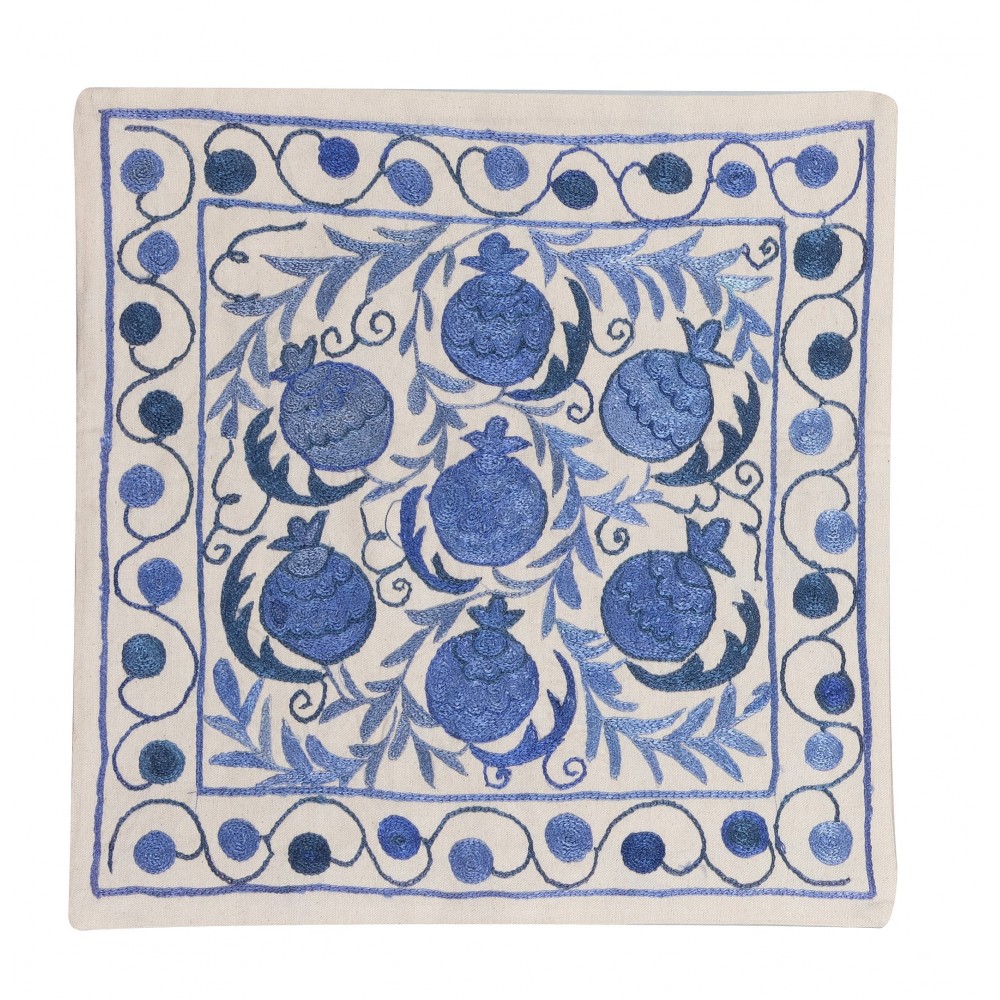 Handmade Asian Suzani Cushion Cover, Silk Embroidery Pillow Case