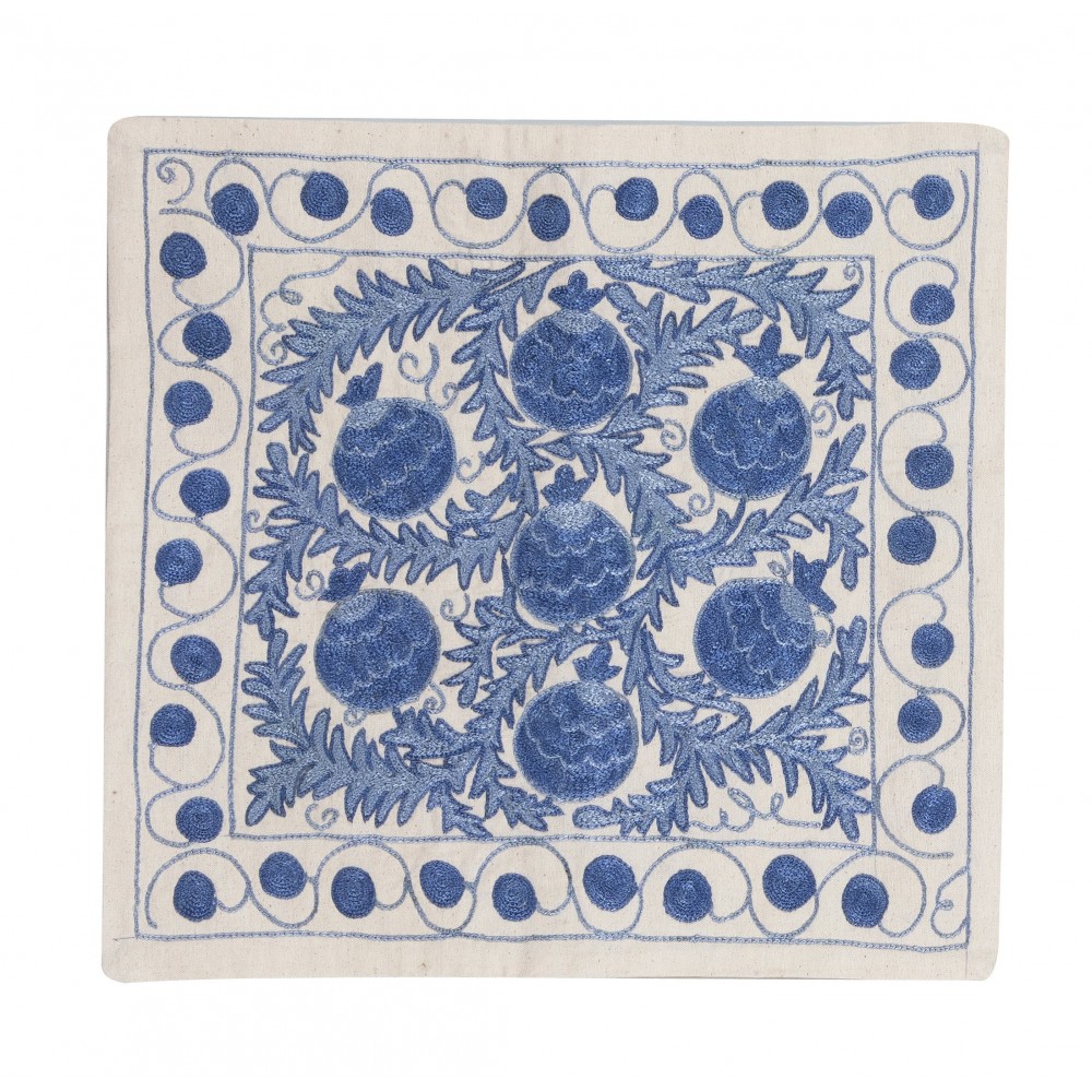 Decorative Silk Embroidered Suzani Cushion Cover from Uzbekistan