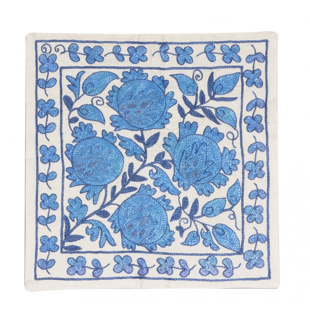 Beautiful Silk Hand Embroidered Suzani Cushion Cover from Uzbekistan