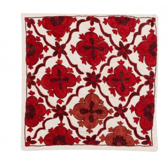 Decorative Silk Embroidered Suzani Cushion Cover from Uzbekistan Decorative Silk Embroidered Suzani Cushion Cover from Uzbekistan