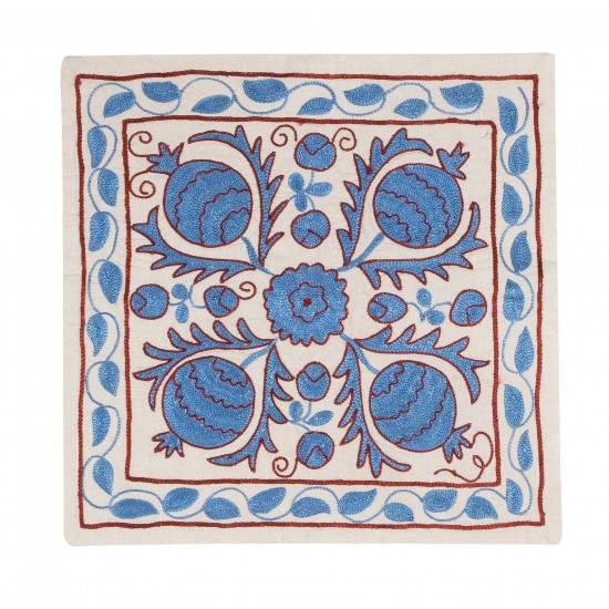 Decorative Silk Embroidered Suzani Cushion Cover from Uzbekistan