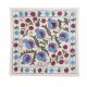 Contemporary Silk Embroidery Cushion Cover. Modern Throw Pillow, Suzani Lace Pillow