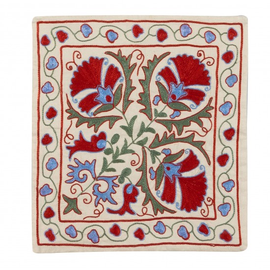 Brand New Silk Embroidered Suzani Cushion Cover from Uzbekistan Brand New Silk Embroidered Suzani Cushion Cover from Uzbekistan