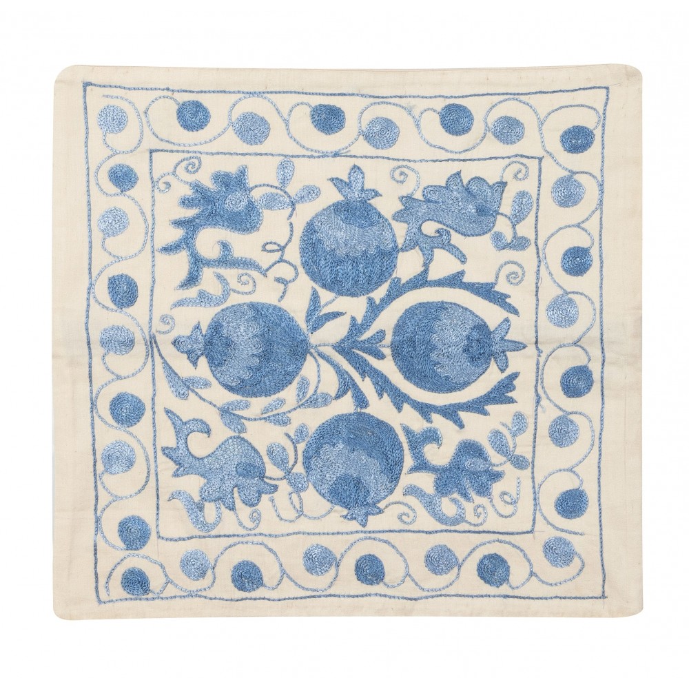 Decorative Silk Embroidered Suzani Cushion Cover from Uzbekistan
