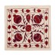 Embroidered Silk Suzani Cushion Cover, Uzbek Lace Pillow, Handmade Toss Pillow